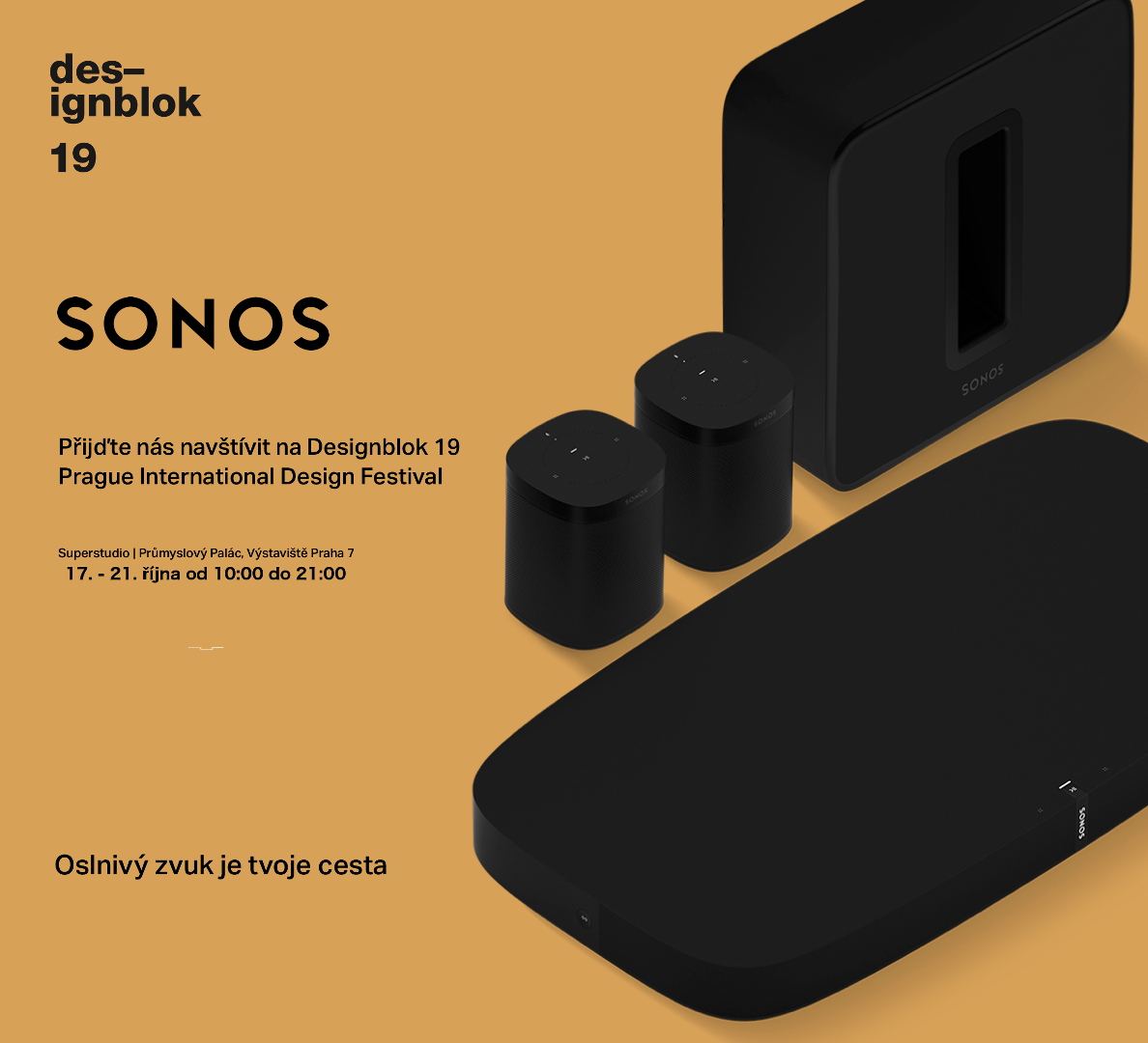 Designblok 2019 - navštivte náš stánek Sonos