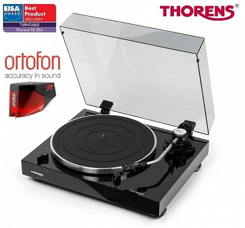 Thorens TD 204 + Ortofon 2M Red - černý lesk